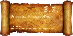 Brassai Krisztofer névjegykártya